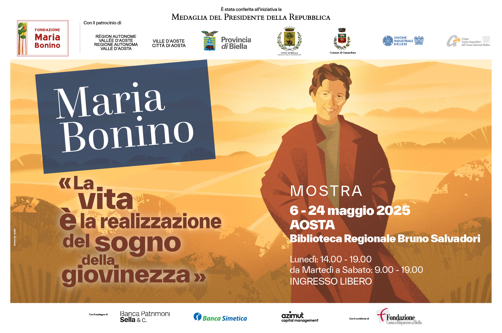 Locandina mostra Maria Bonino ad Aosta Locandina mostra Maria Bonino ad Aosta