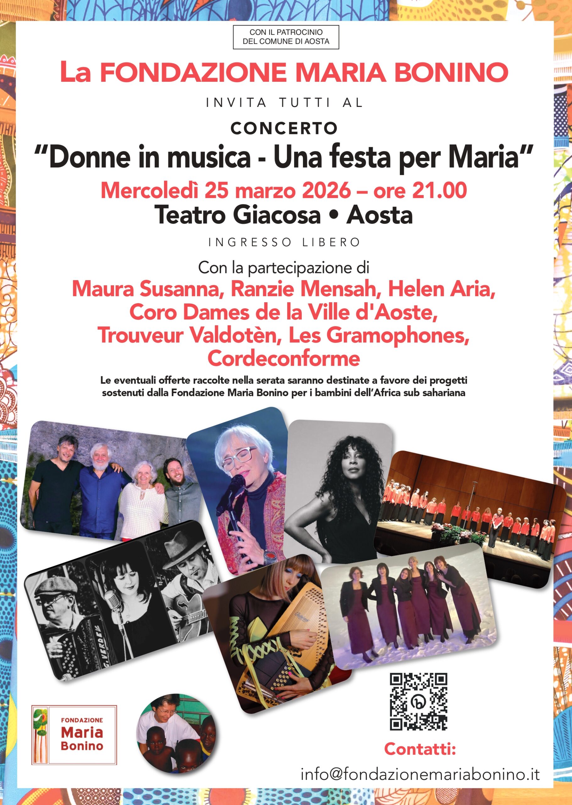 Locandina concerto Teatro Giacosa Aosta 25 marzo